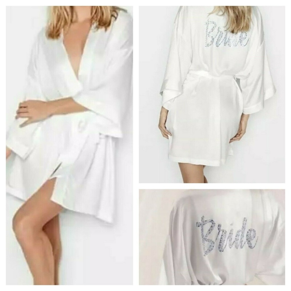 Victorias Secret Bride Robe Kimono Crystal Bling L